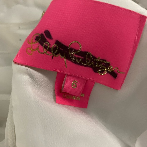 Lilly Pulitzer Olive Ruffle Pre-loved Dress Size 6 - Picture 3 of 4